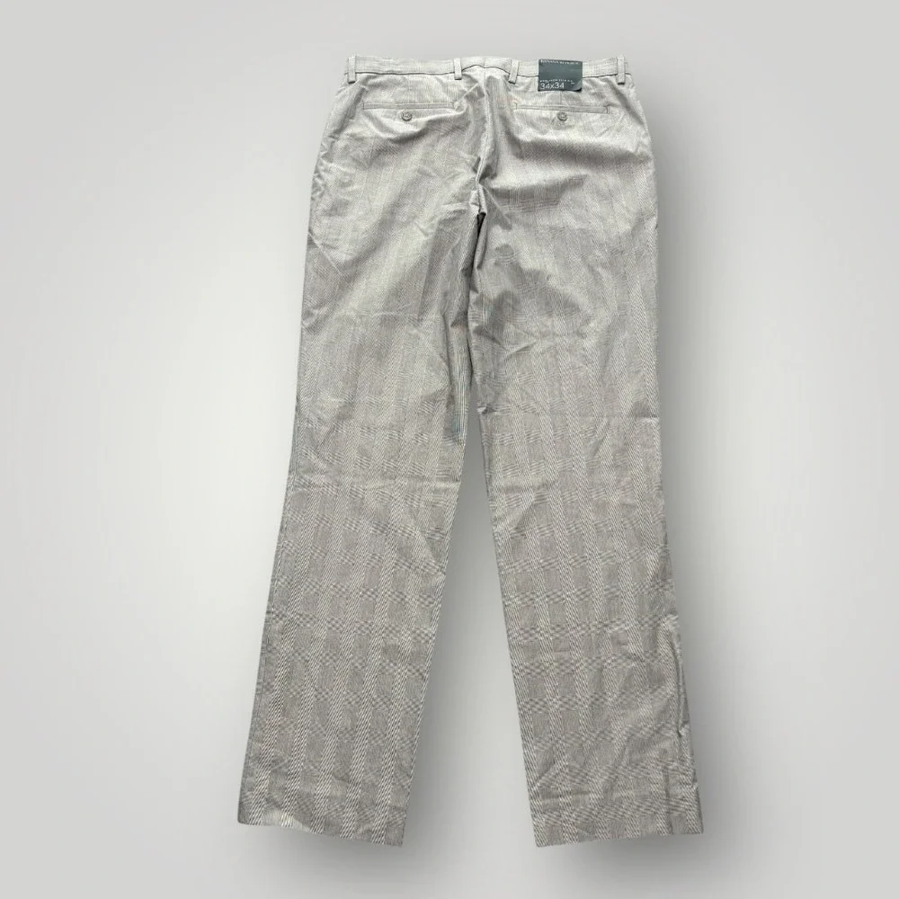 Banana‎ Republic Pants Mens 34x34 Gray Plaid Non-Iron Slim Fit Chino Straight